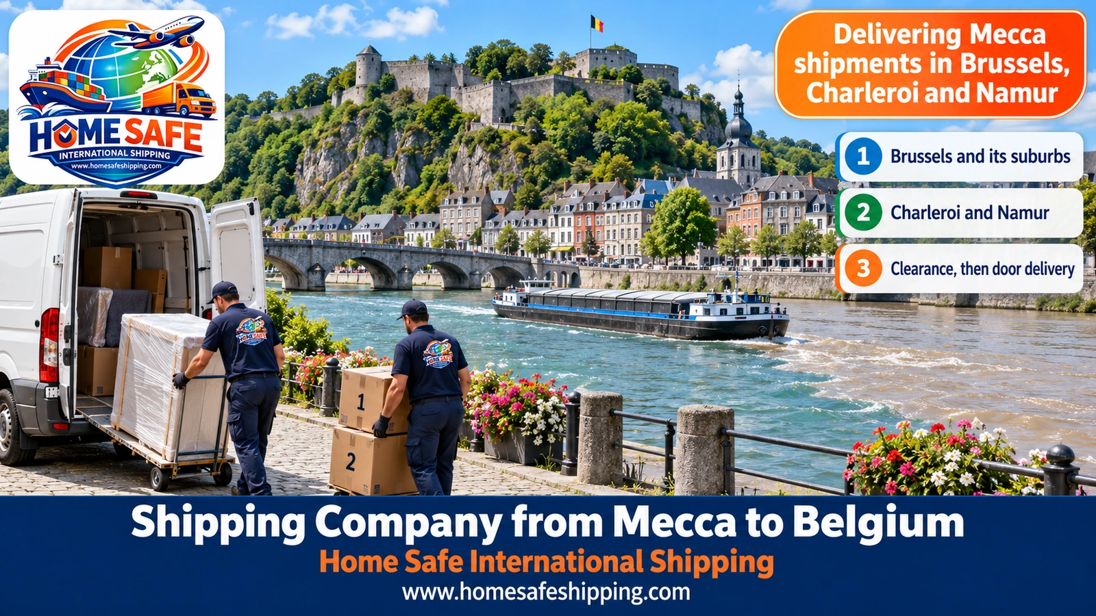 Delivering Mecca shipments in Brussels, Charleroi and Namur