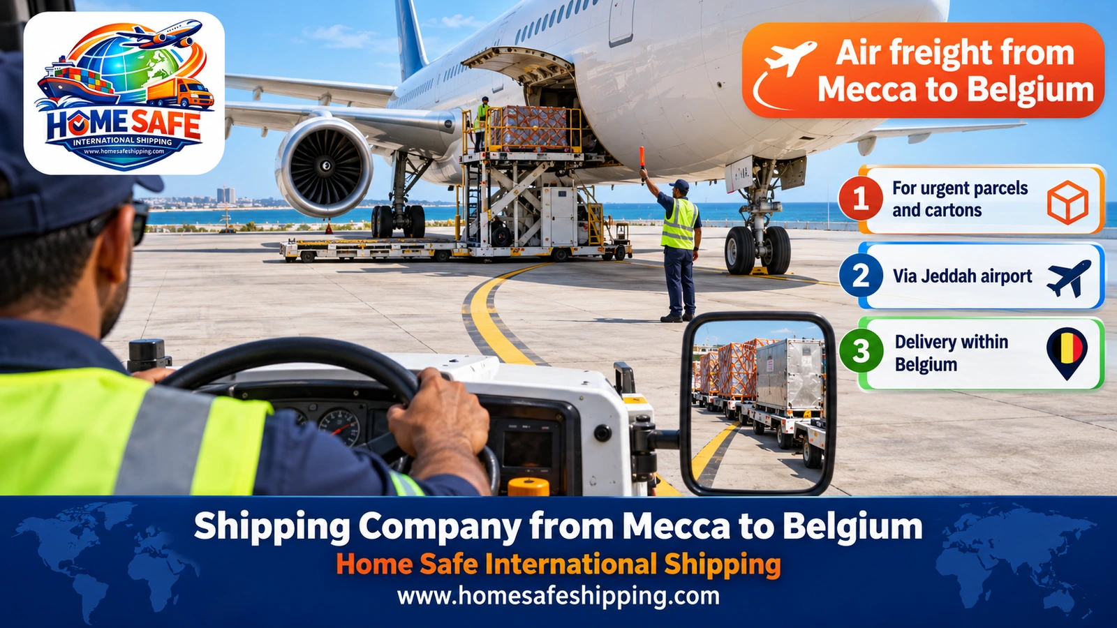 Air freight from Mecca to Belgium