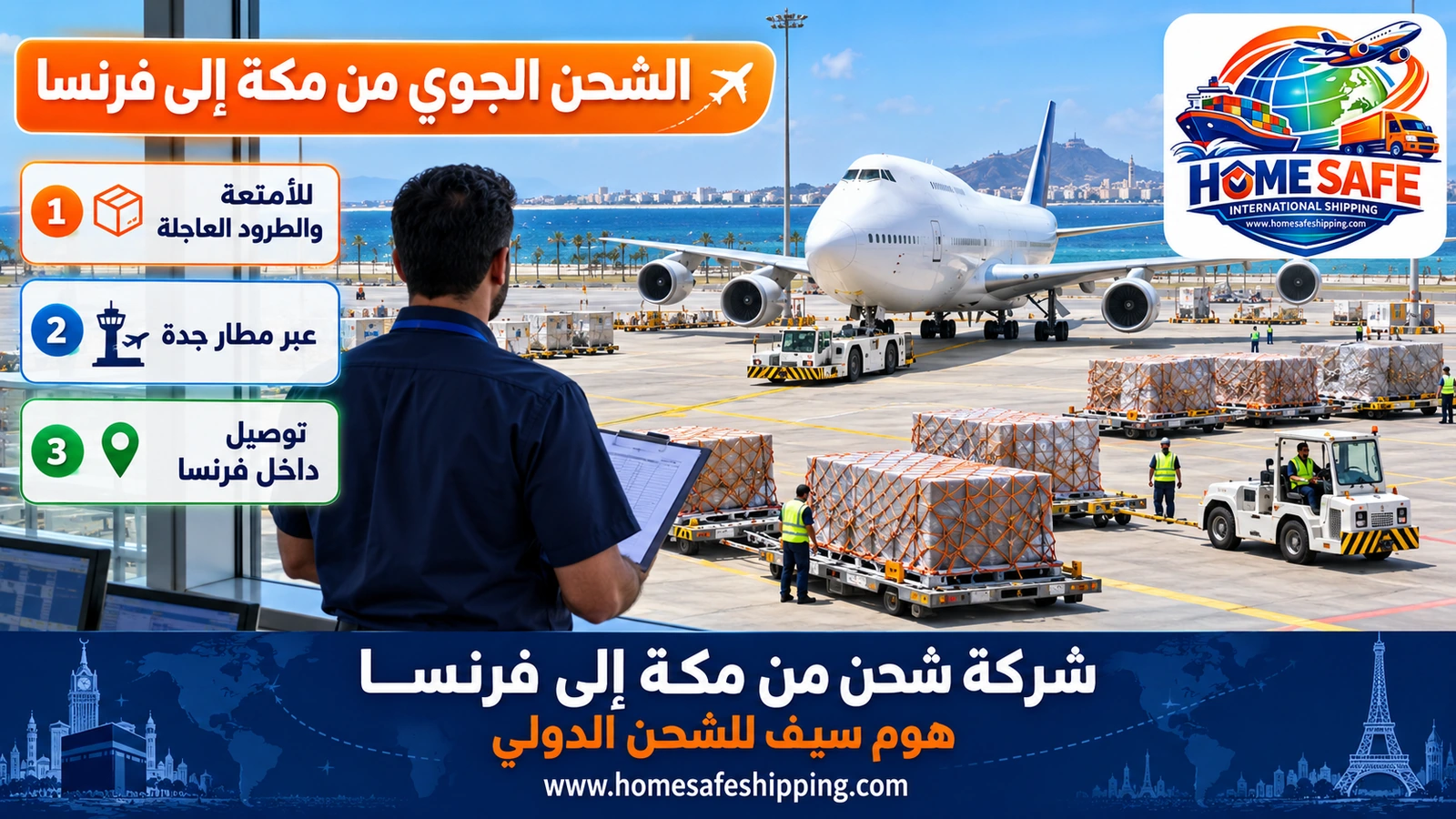 الشحن الجوي من مكة إلى فرنسا