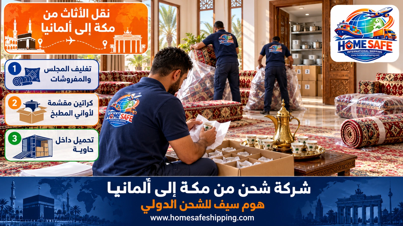 نقل الأثاث من مكة إلى ألمانيا