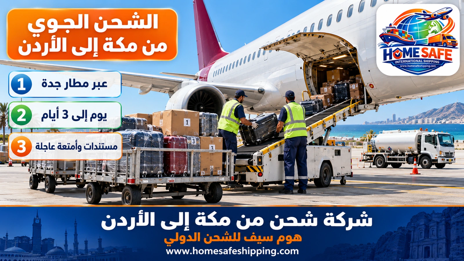 الشحن الجوي من مكة إلى الأردن