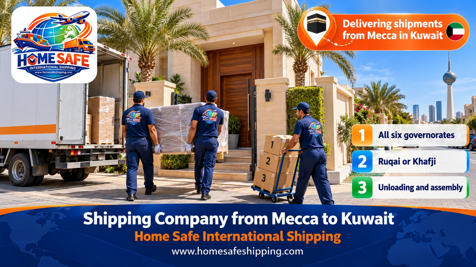 Delivering shipments from Mecca in Kuwait