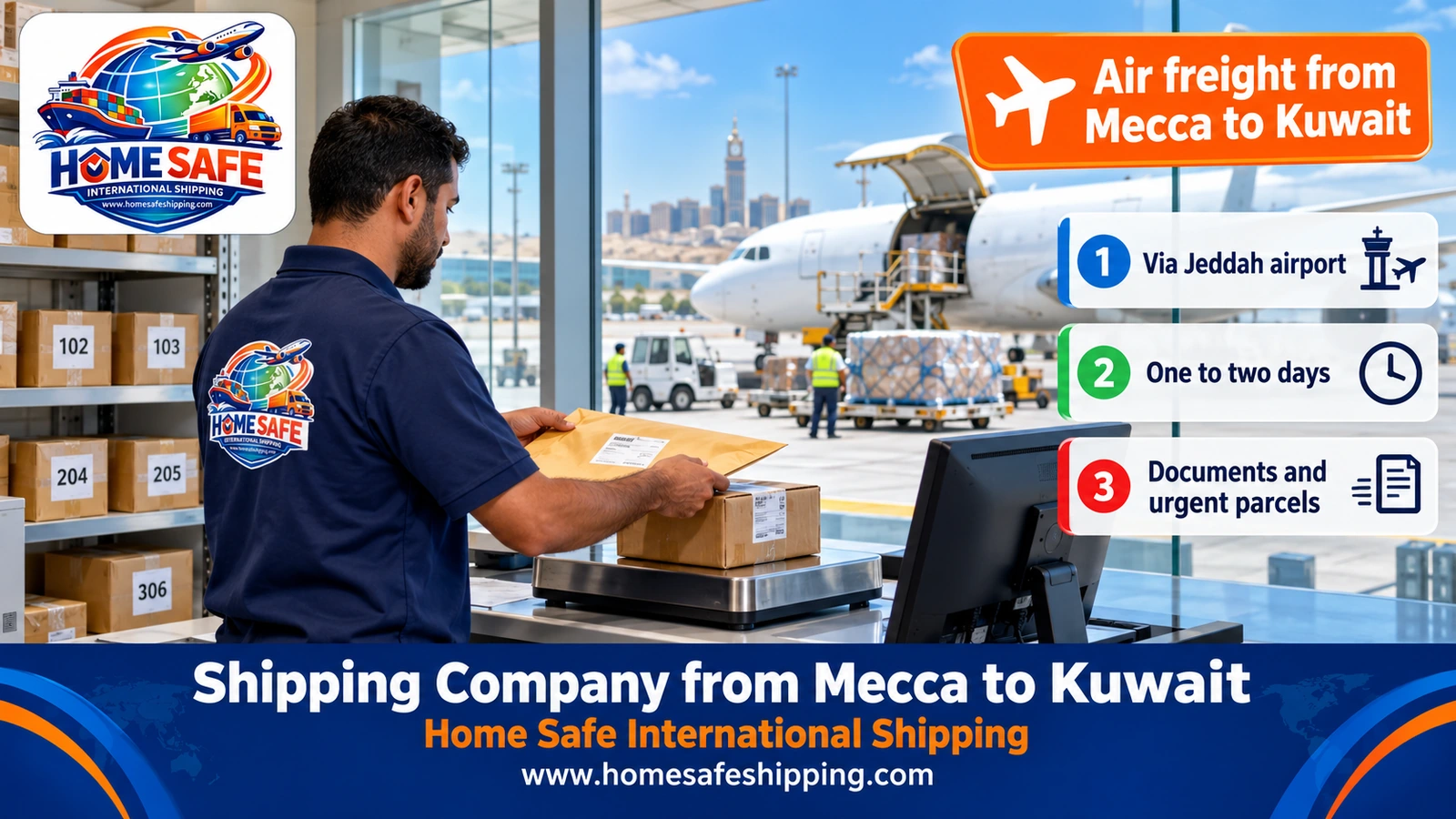 Air freight from Mecca to Kuwait