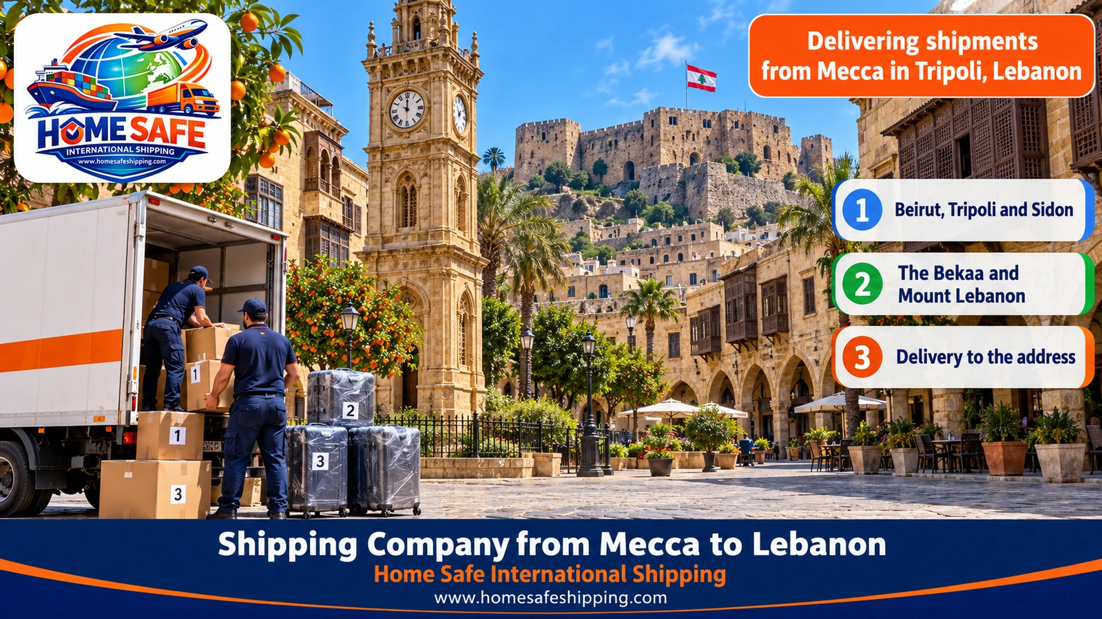 Delivering shipments from Mecca in Tripoli, Lebanon