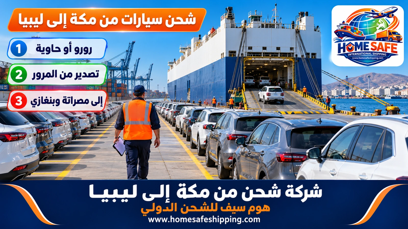 شحن سيارات من مكة إلى ليبيا
