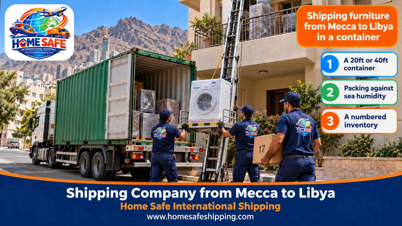 Shipping furniture from Mecca to Libya in a container