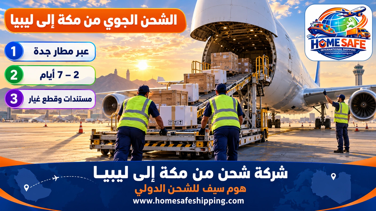 الشحن الجوي من مكة إلى ليبيا