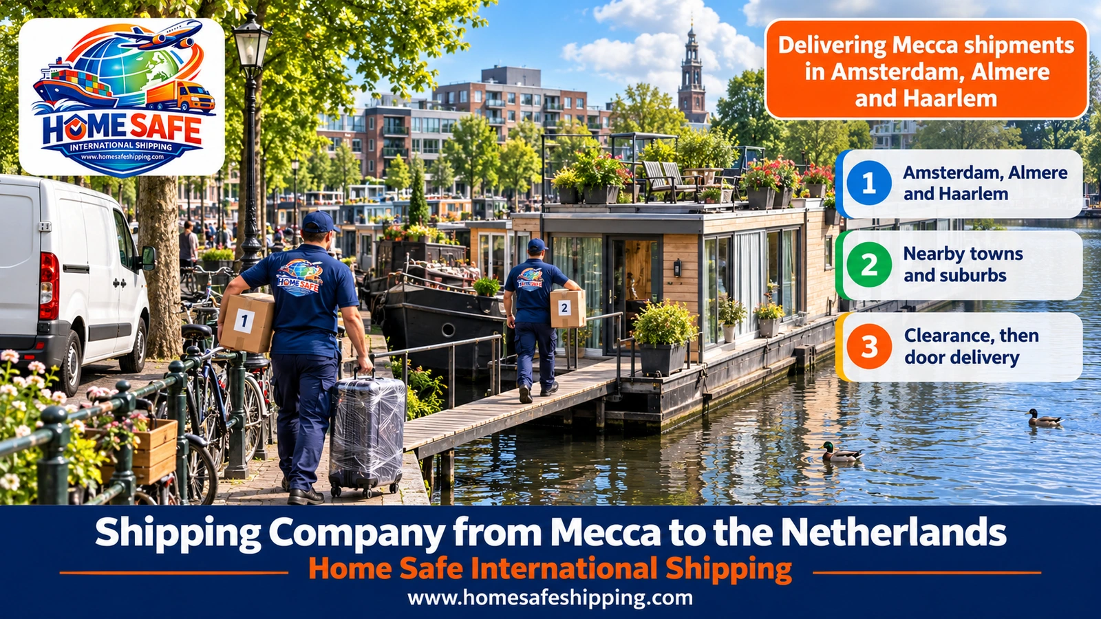 Delivering Mecca shipments in Amsterdam, Almere and Haarlem