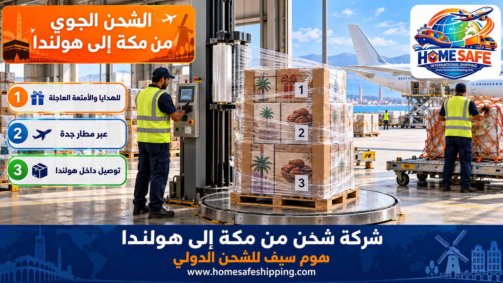 الشحن الجوي من مكة إلى هولندا