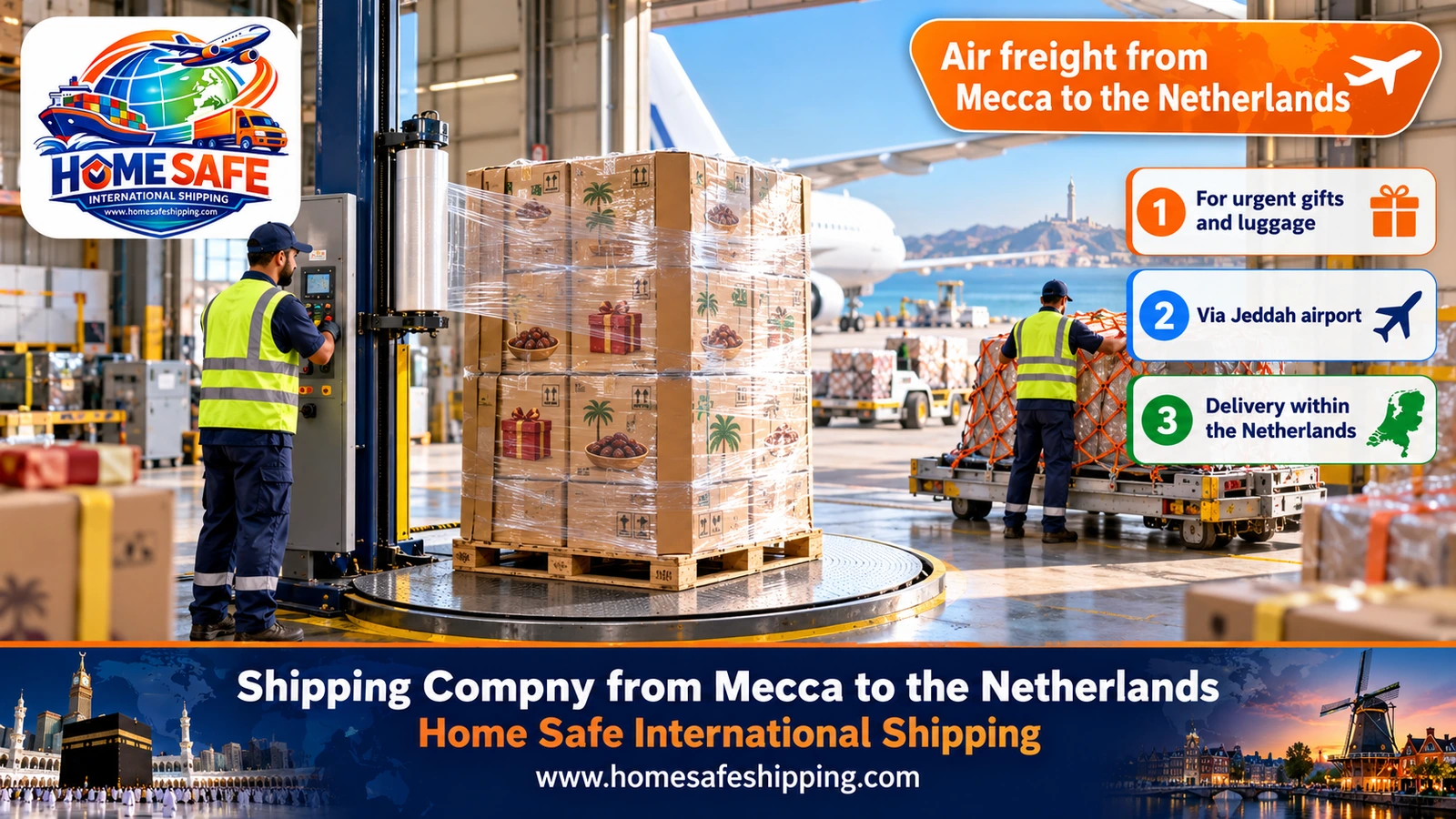 Air freight from Mecca to the Netherlands