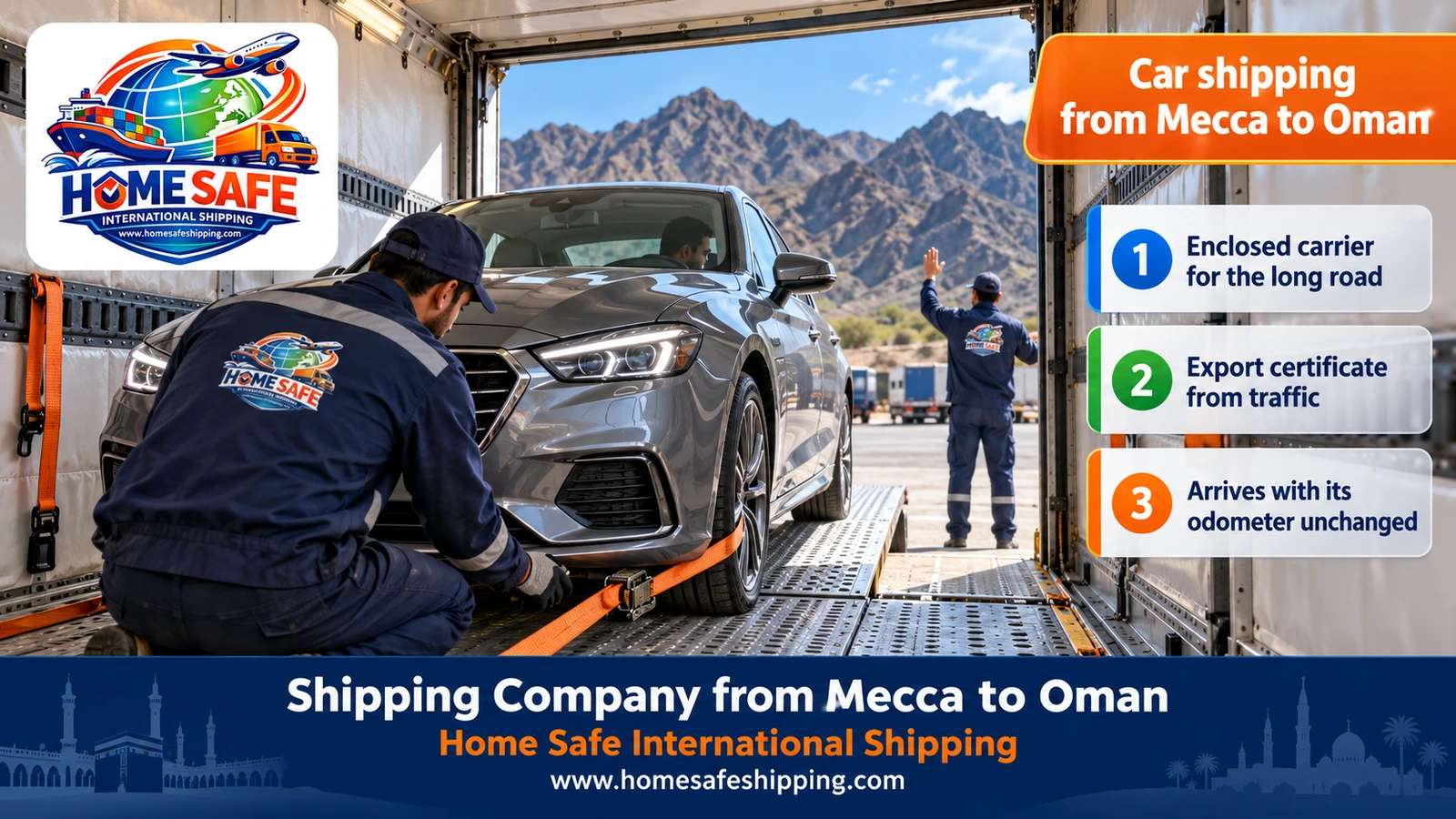 Car shipping from Mecca to Oman