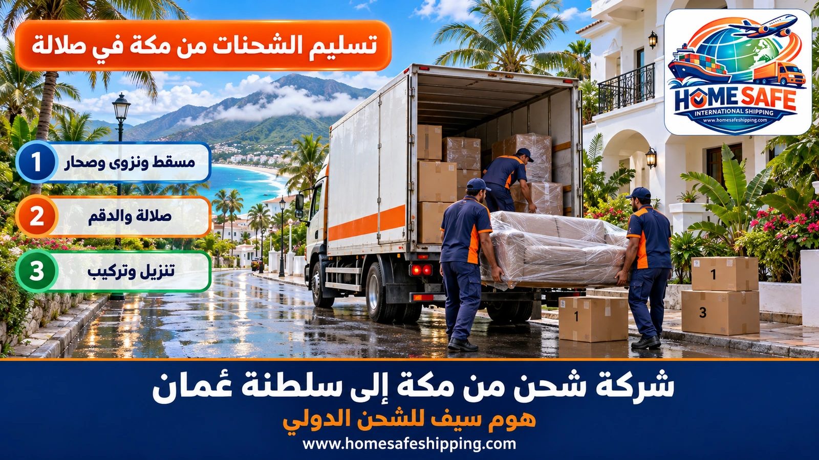 تسليم الشحنات من مكة في صلالة