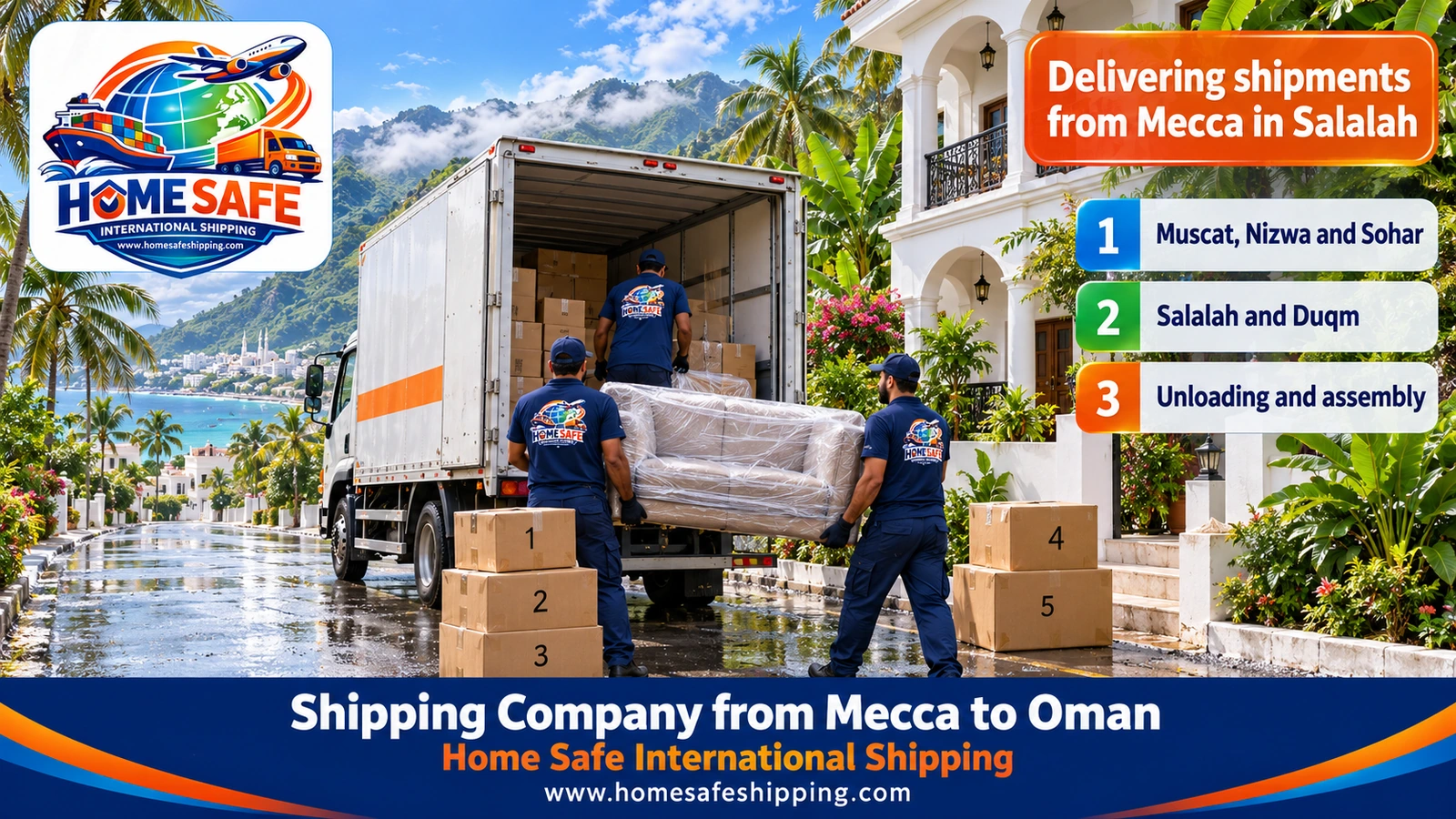 Delivering shipments from Mecca in Salalah