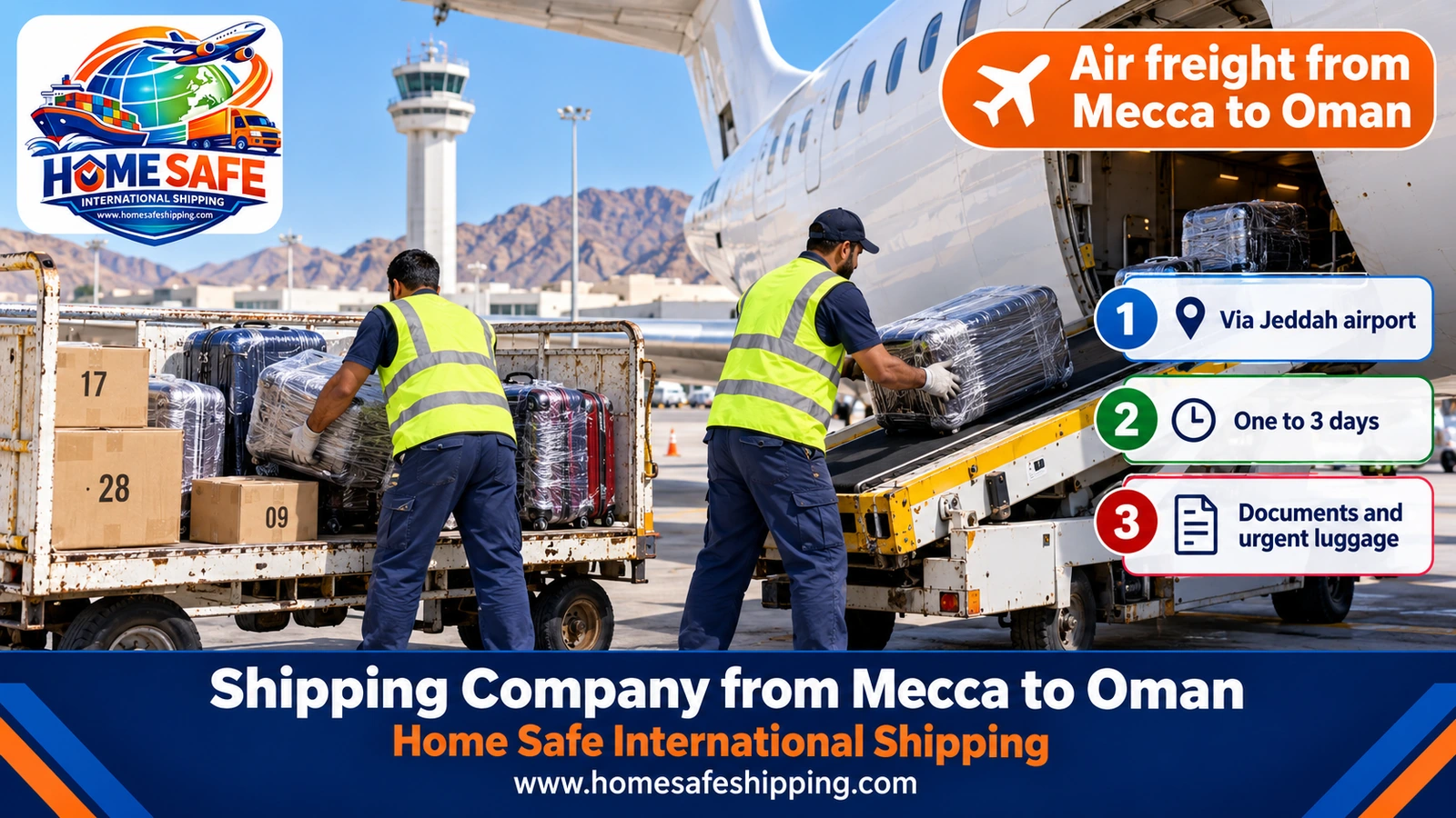 Air freight from Mecca to Oman