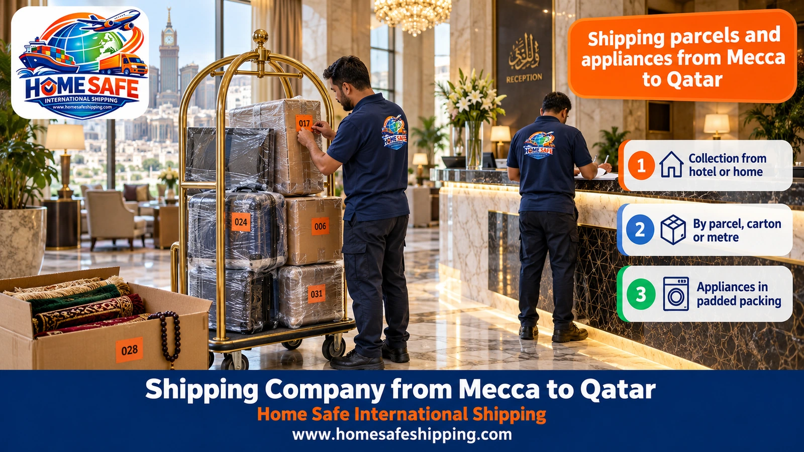 Shipping parcels and appliances from Mecca to Qatar