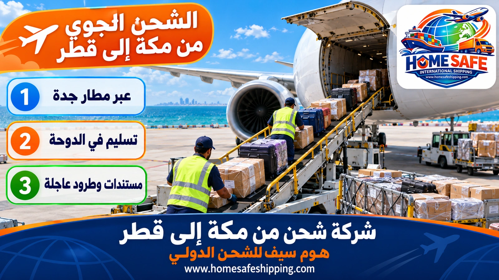 الشحن الجوي من مكة إلى قطر عبر مطار جدة