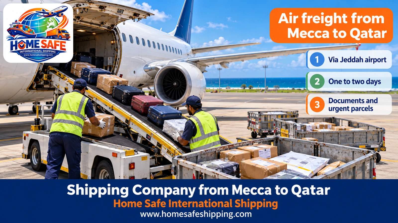 Air freight from Mecca to Qatar via Jeddah airport