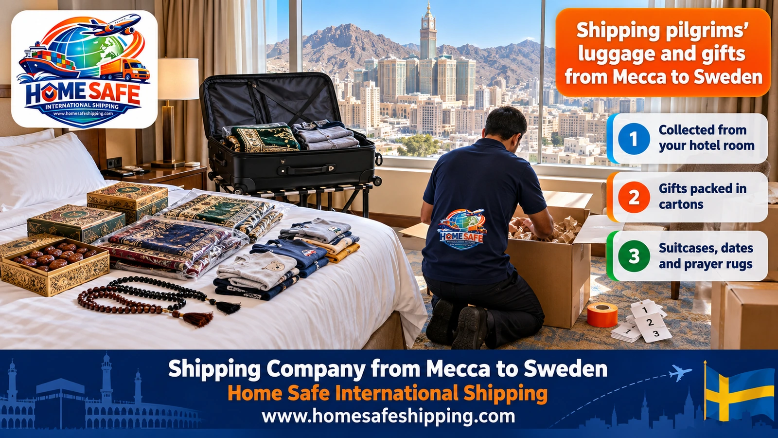 Shipping pilgrims’ luggage and gifts from Mecca to Sweden