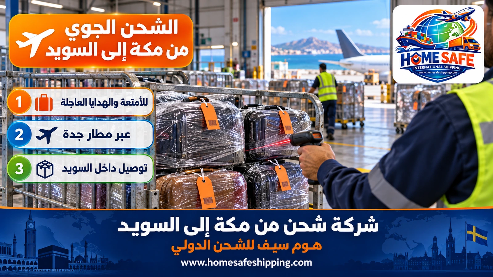 الشحن الجوي من مكة إلى السويد