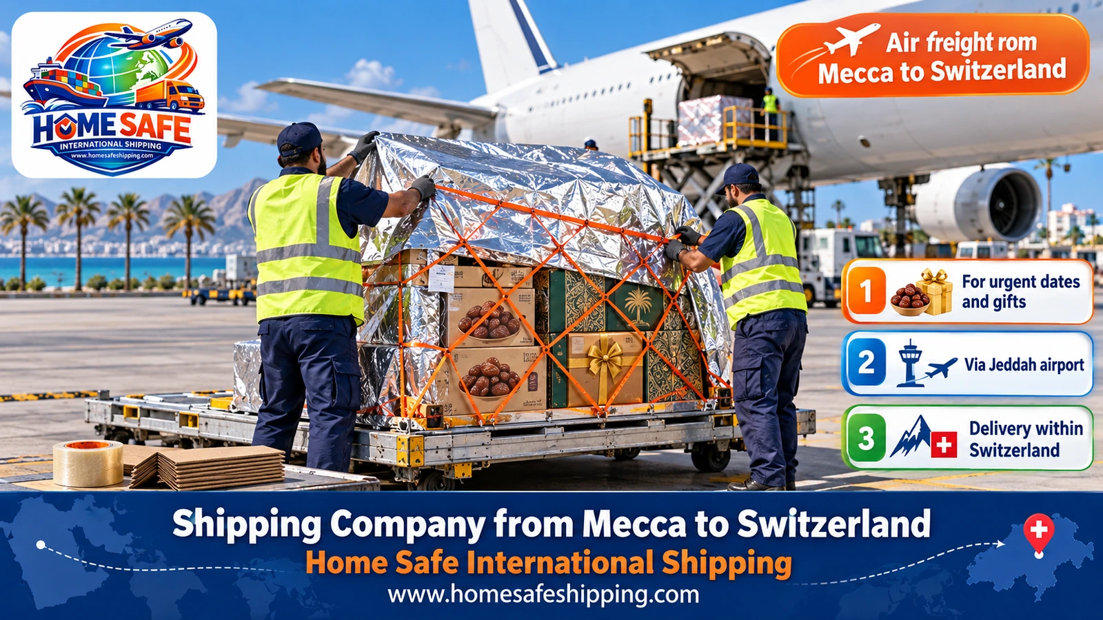 Air freight from Mecca to Switzerland