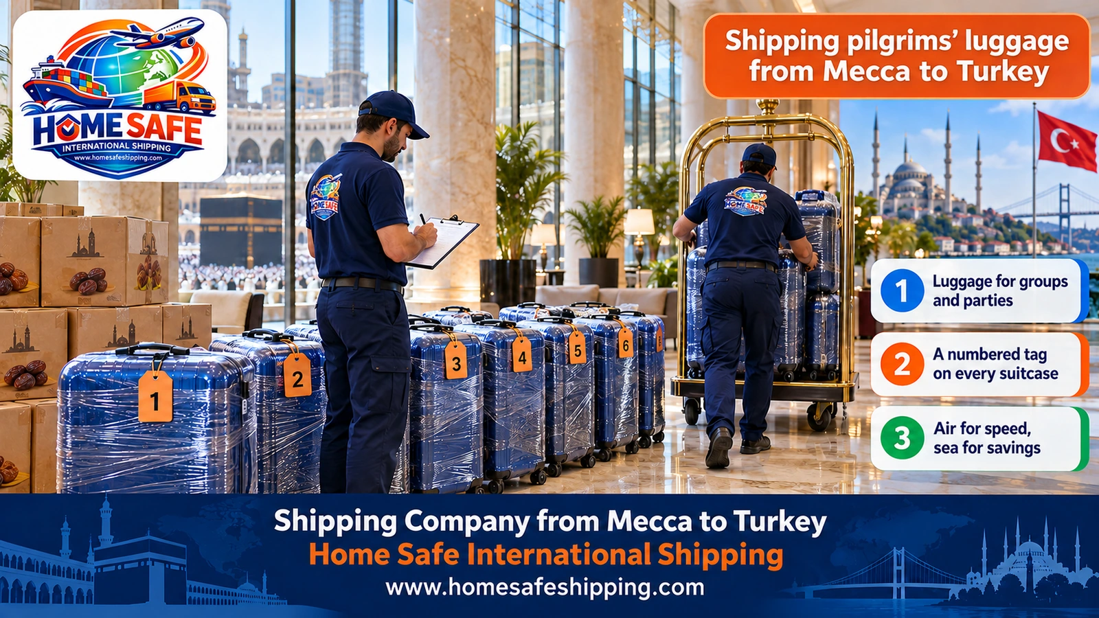 Shipping pilgrims’ luggage from Mecca to Turkey