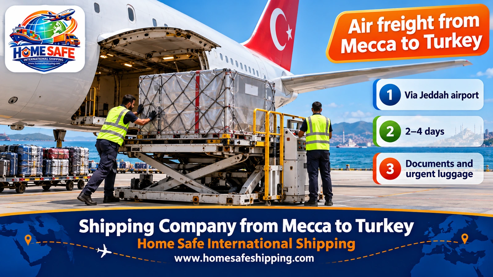 Air freight from Mecca to Turkey