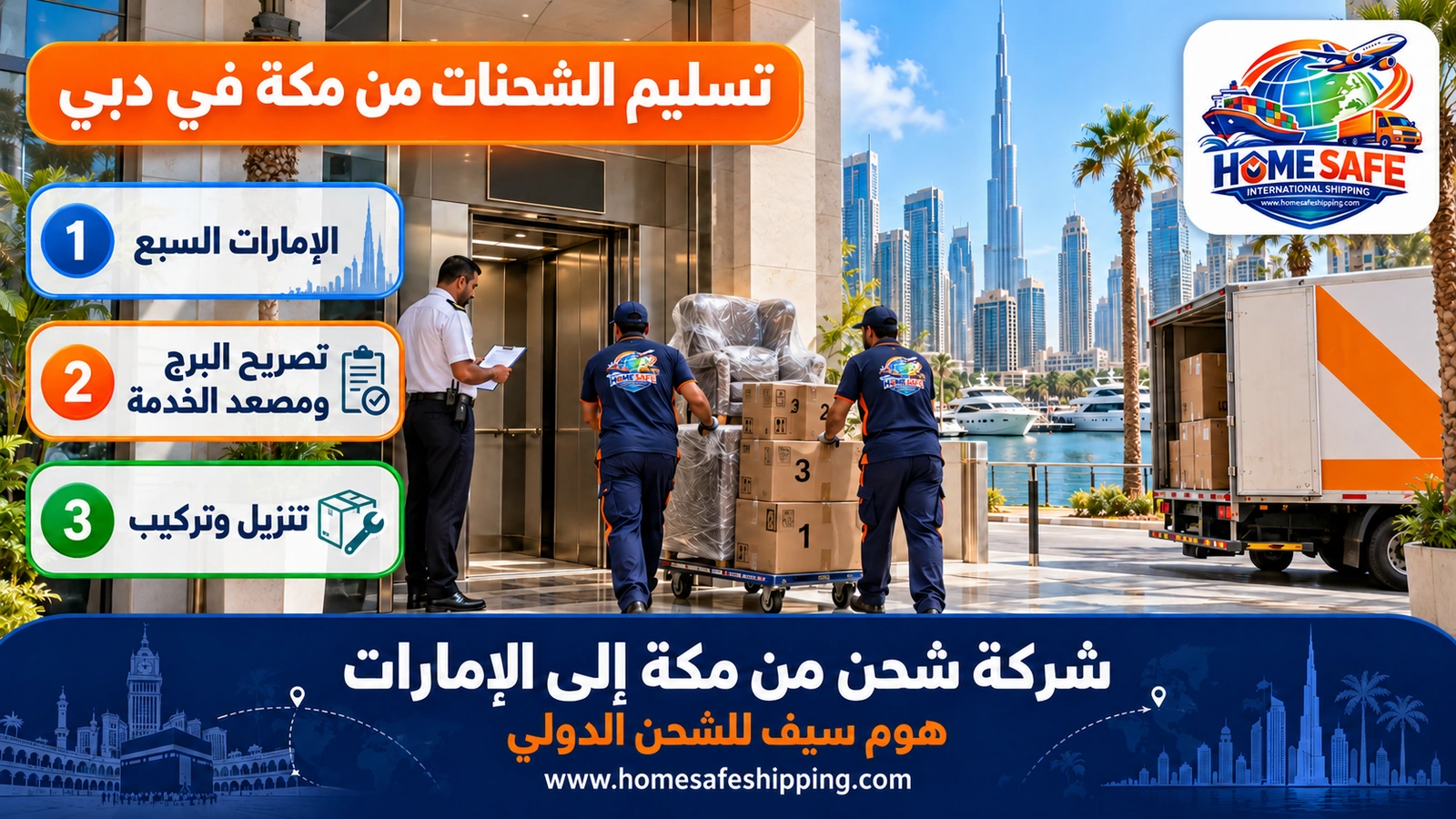 تسليم الشحنات من مكة في دبي