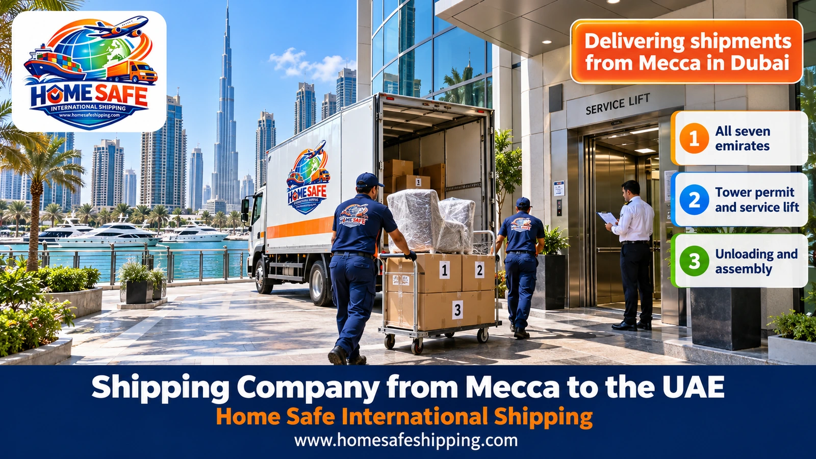 Delivering shipments from Mecca in Dubai