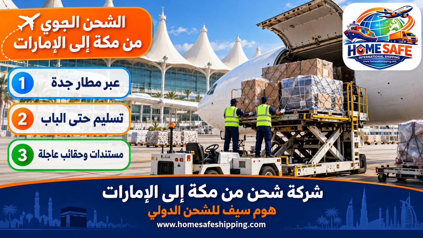 الشحن الجوي من مكة إلى الإمارات عبر مطار جدة