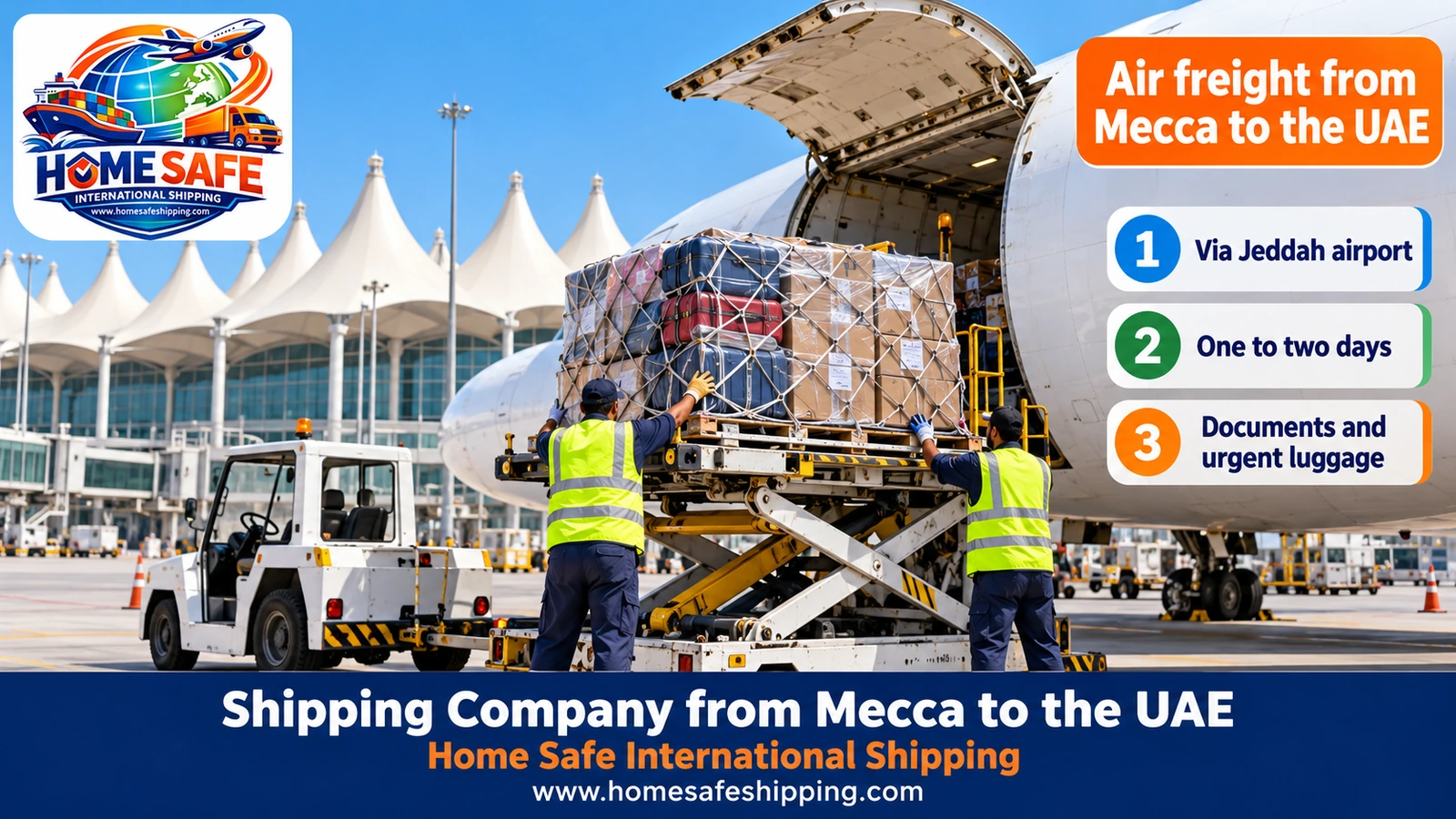 Air freight from Mecca to the UAE via Jeddah airport