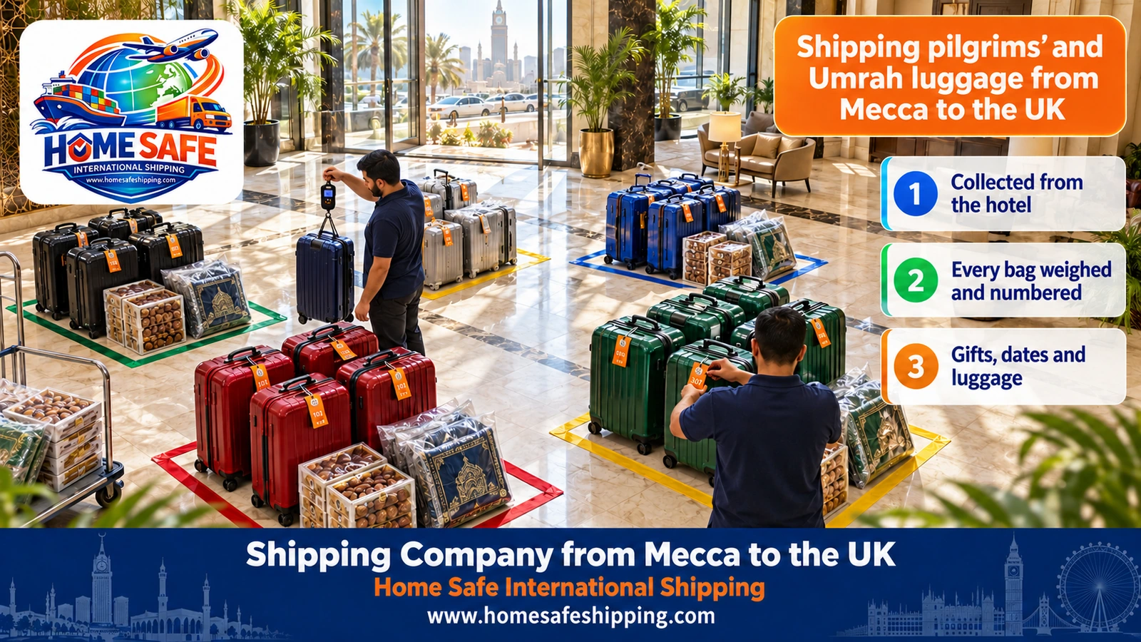 Shipping pilgrims’ and Umrah luggage from Mecca to the UK