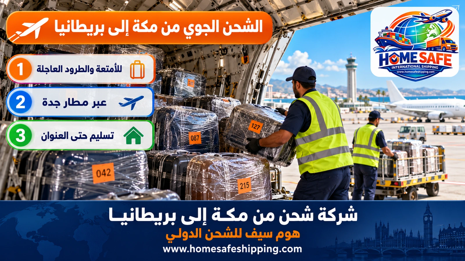 الشحن الجوي من مكة إلى بريطانيا