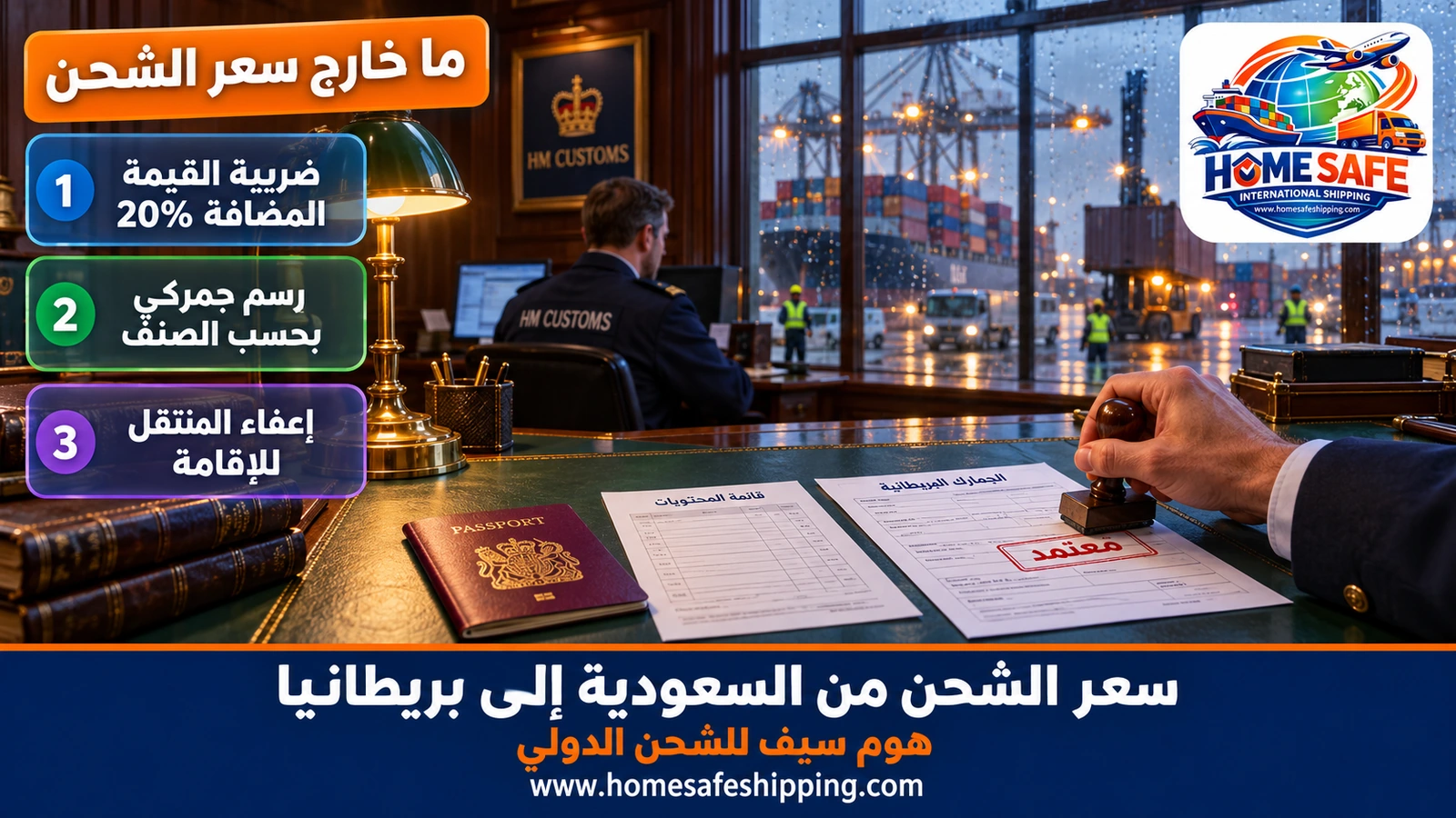 الضرائب والرسوم على الشحنات الواصلة إلى بريطانيا