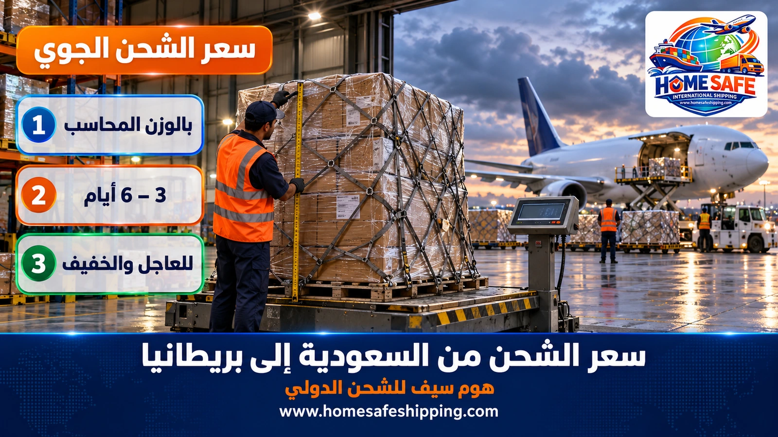 سعر الشحن الجوي من السعودية إلى بريطانيا
