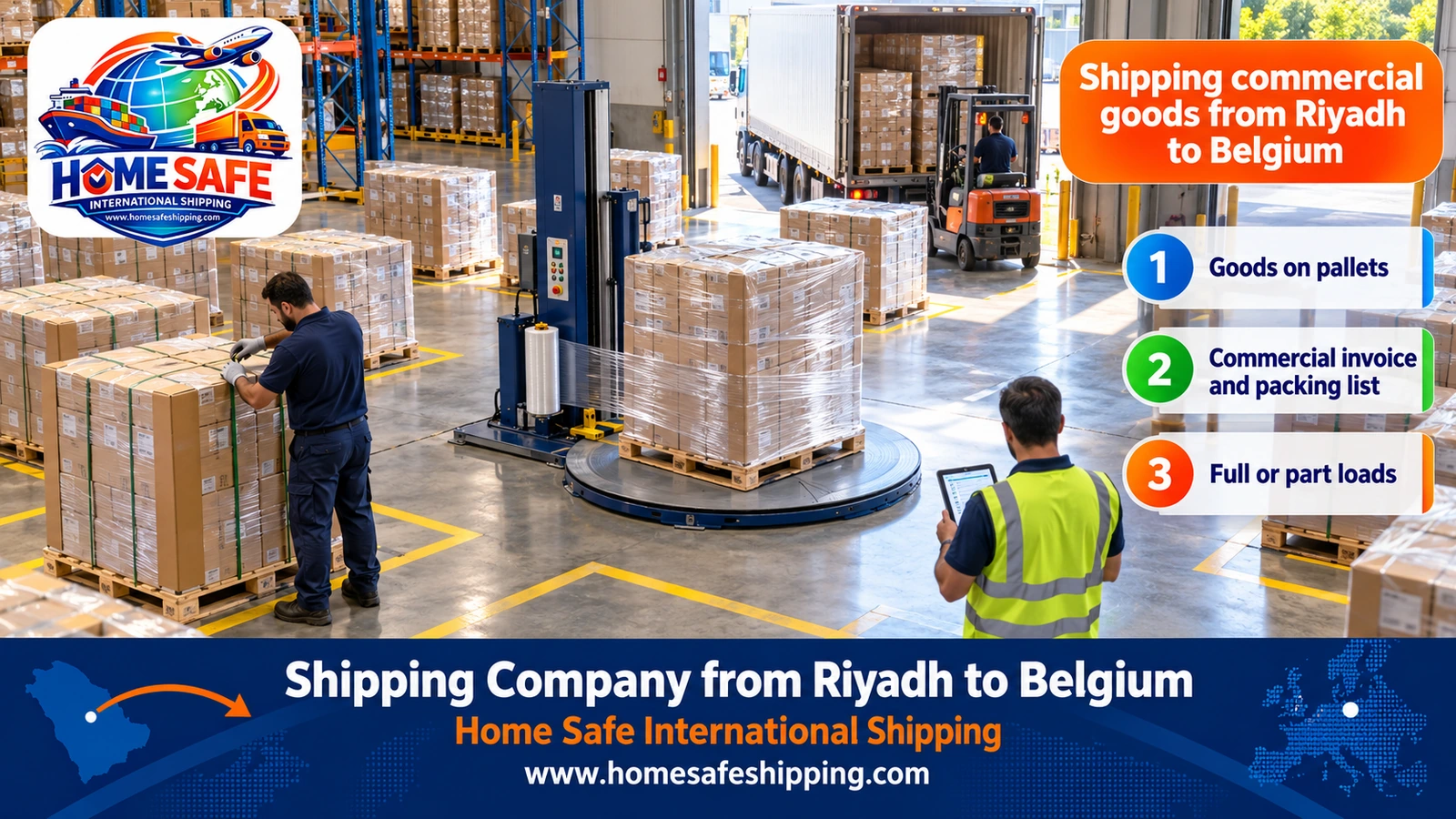Shipping commercial goods from Riyadh to Belgium