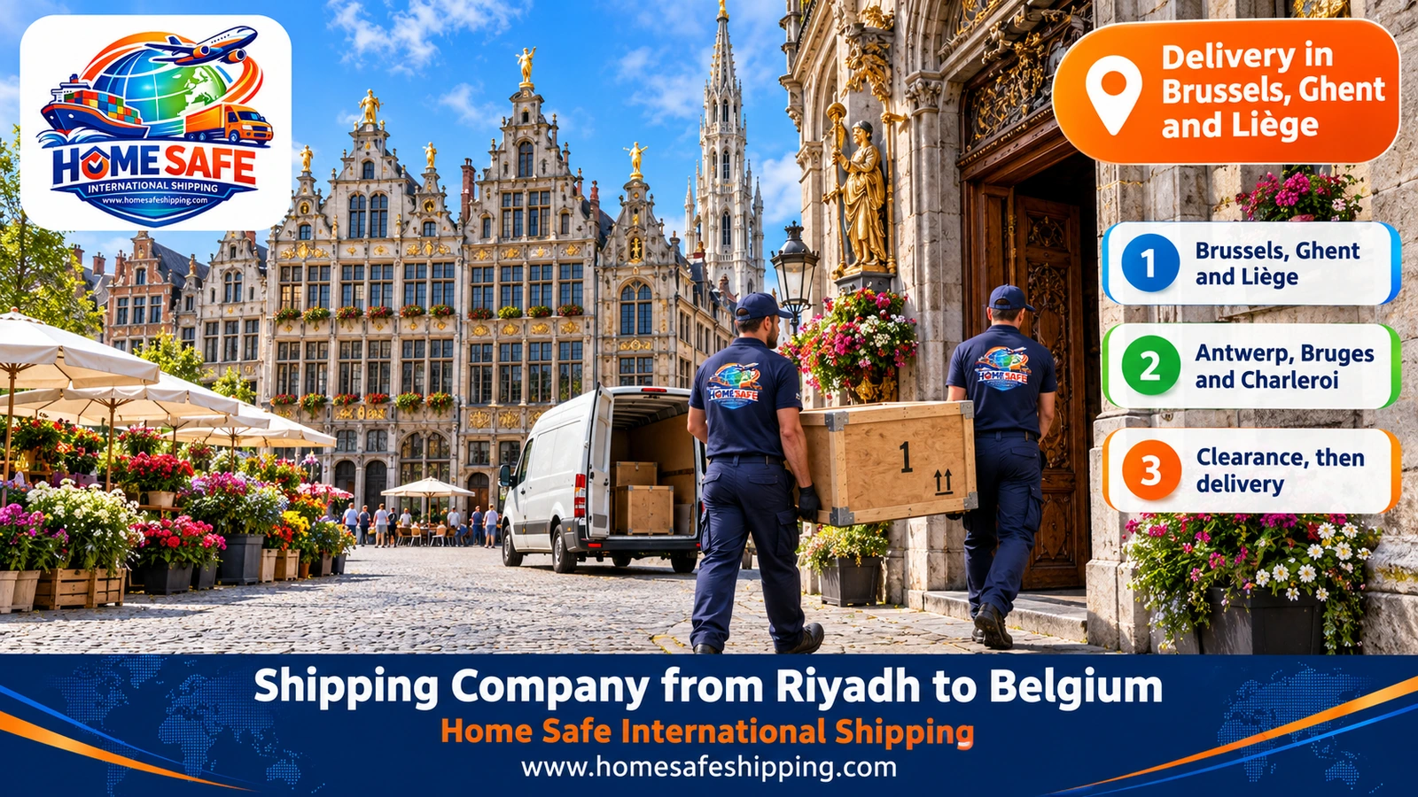 Delivery in Brussels, Ghent and Liège