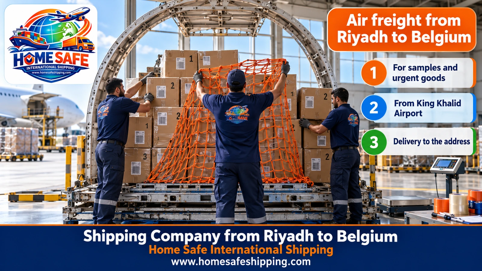 Air freight from Riyadh to Belgium