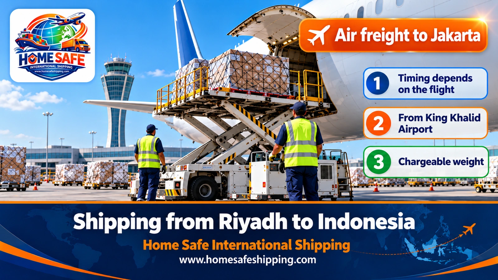 Air freight from Riyadh to Jakarta