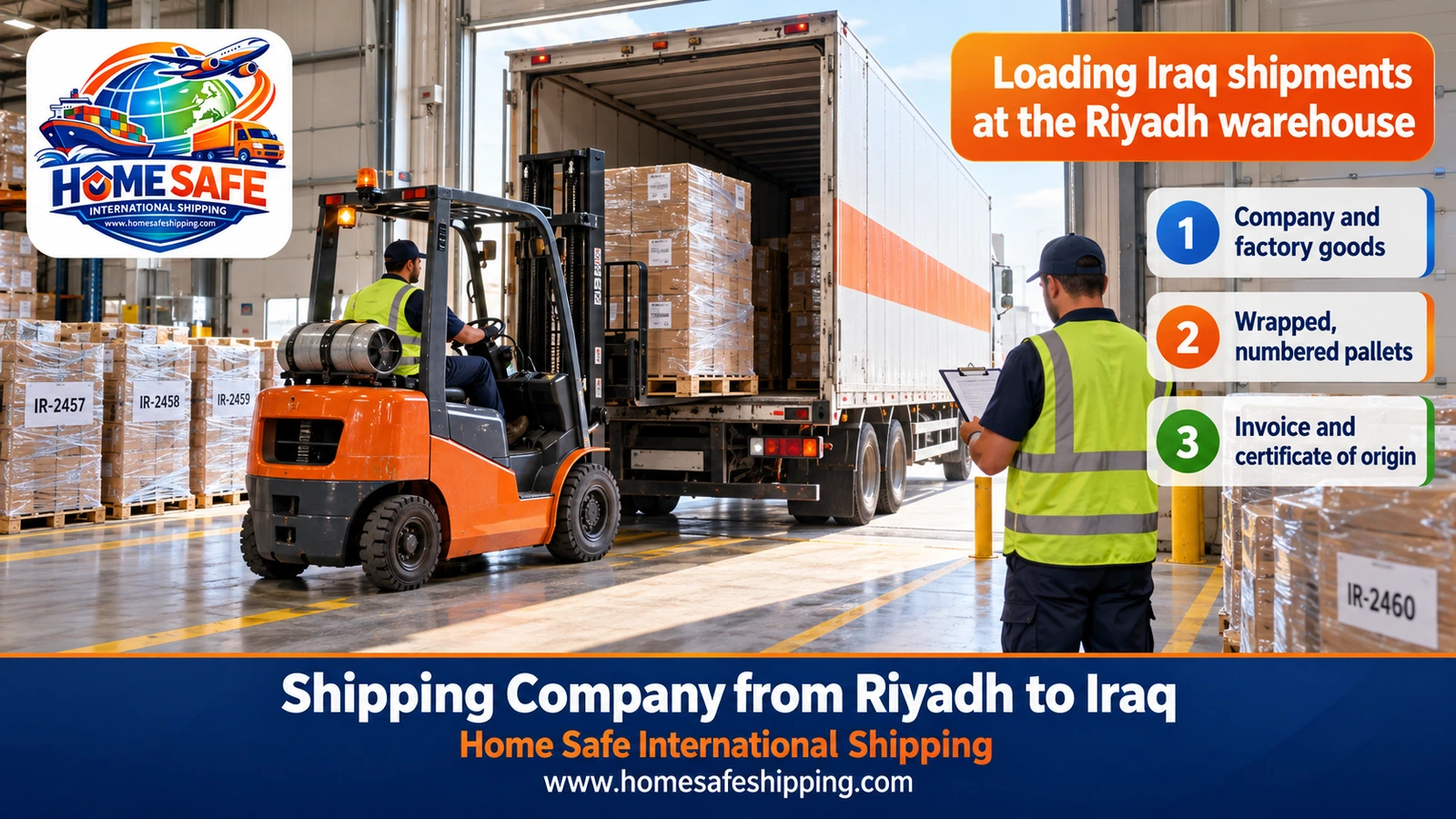 Loading Iraq shipments at the Riyadh warehouse