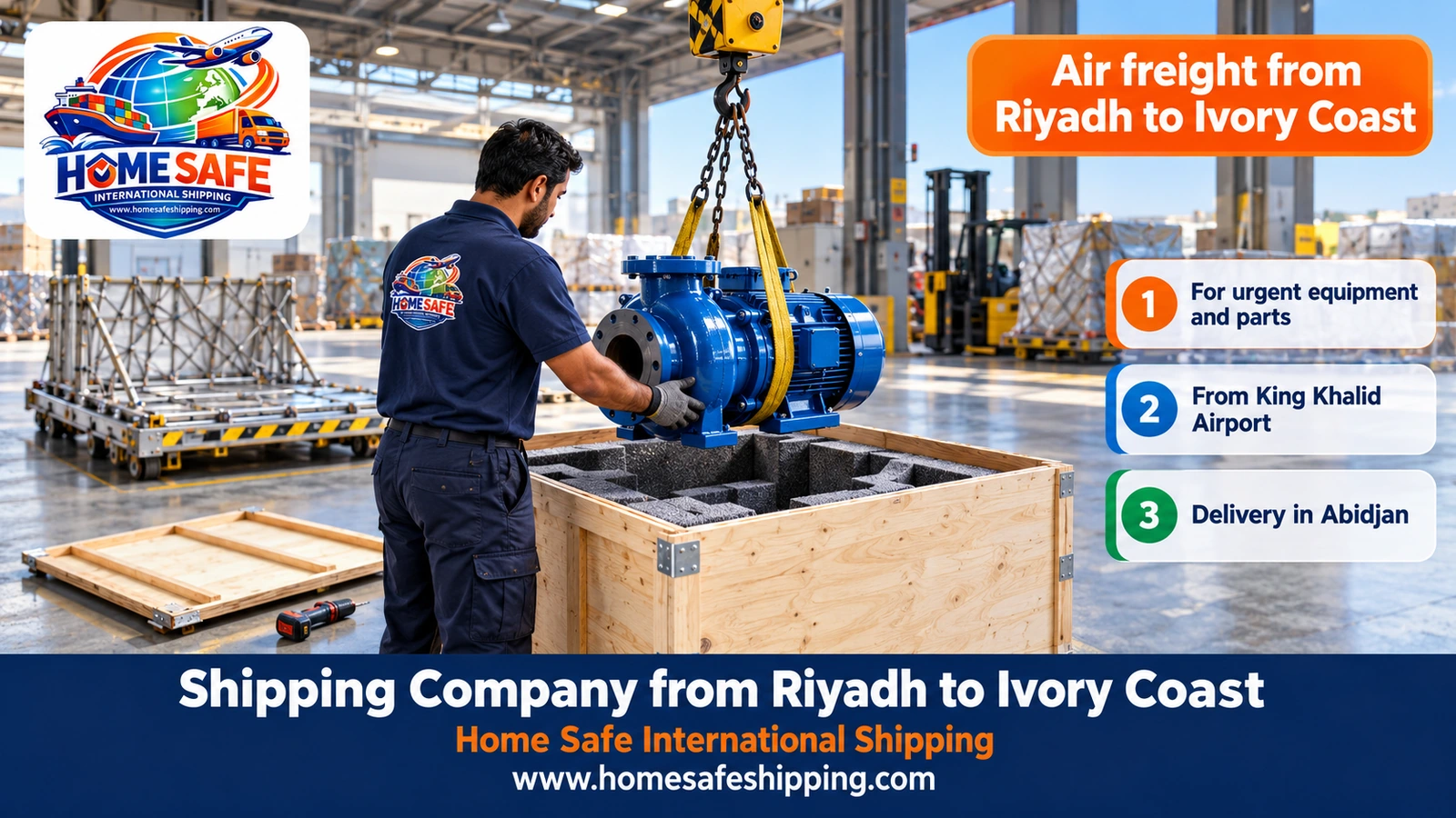 Air freight from Riyadh to Ivory Coast