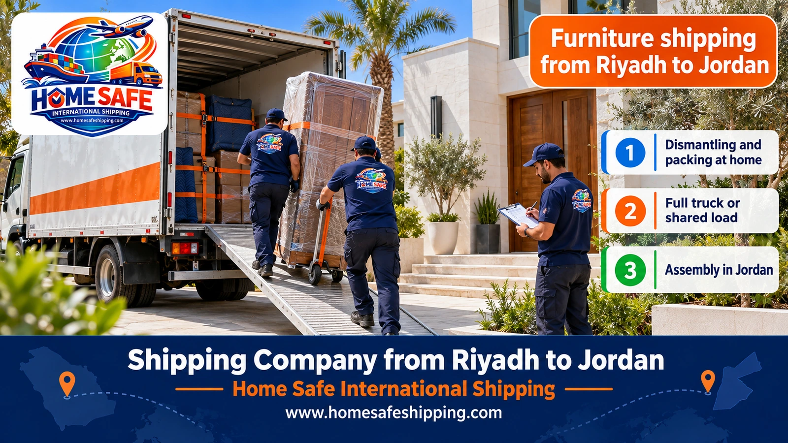 Furniture shipping from Riyadh to Jordan