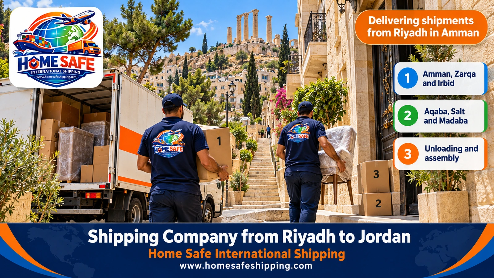 Delivering shipments from Riyadh in Amman