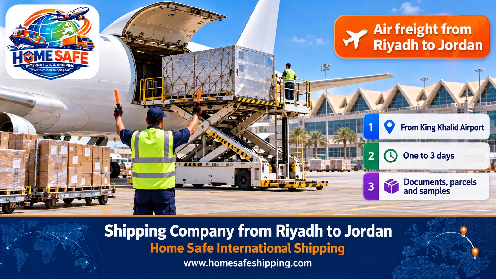 Air freight from Riyadh to Jordan