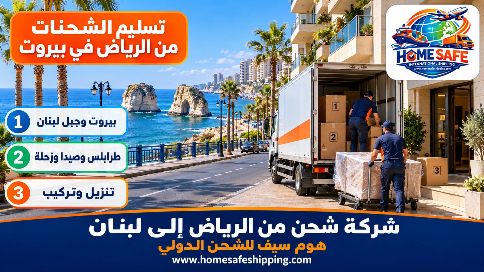 تسليم الشحنات من الرياض في بيروت