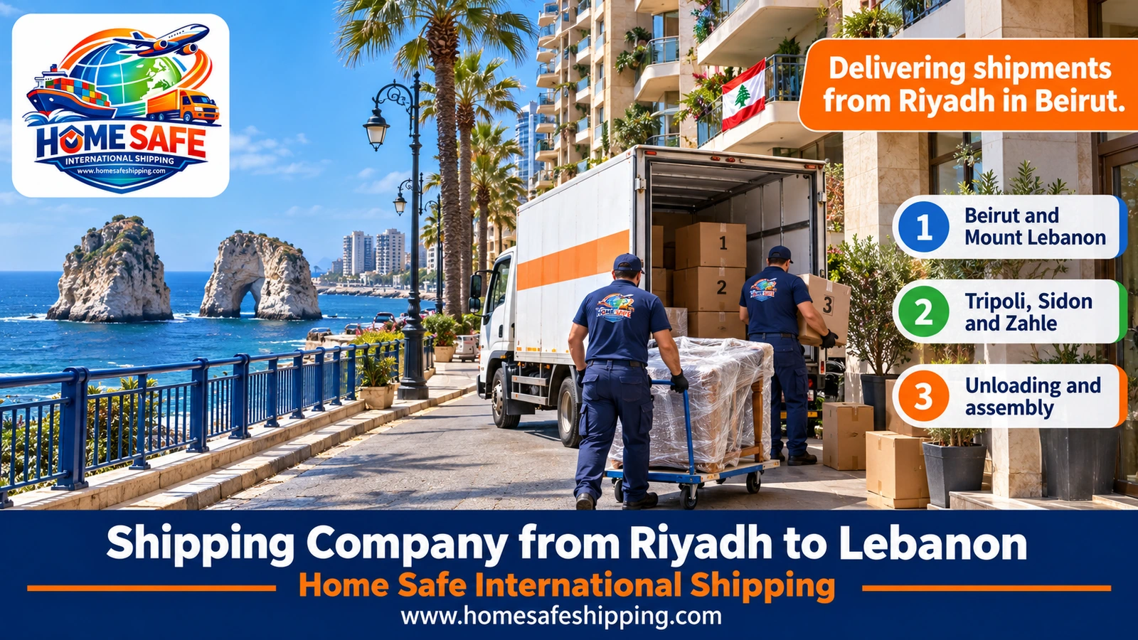 Delivering shipments from Riyadh in Beirut