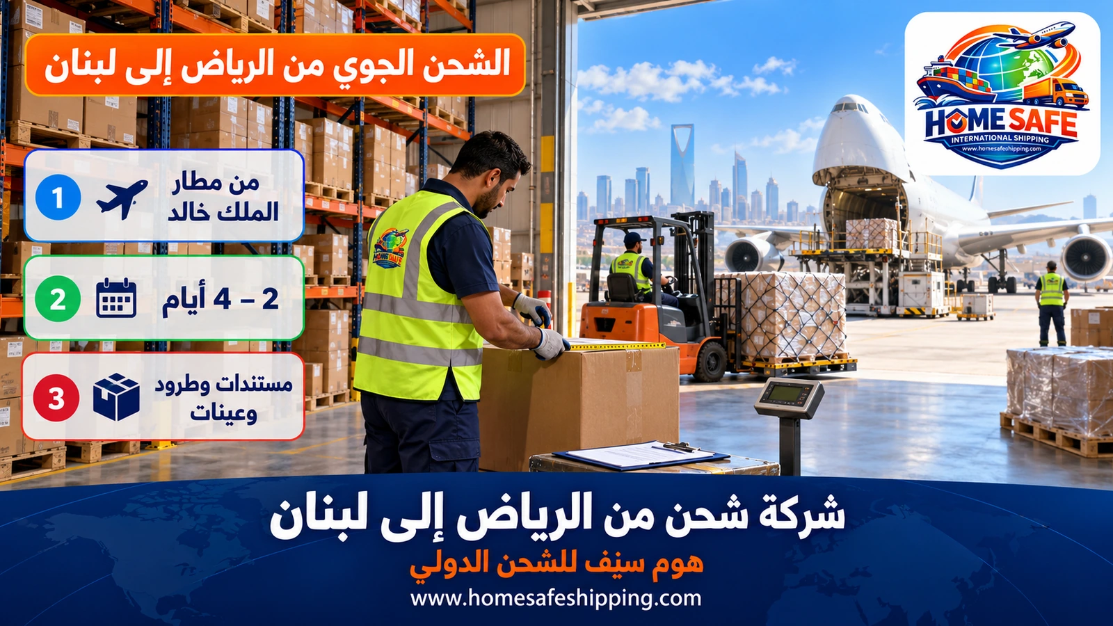 الشحن الجوي من الرياض إلى لبنان