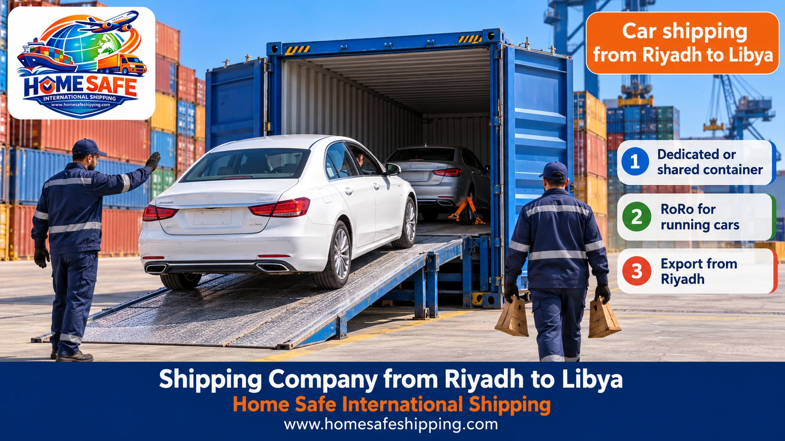 Shipping cars from Riyadh to Libya in a container