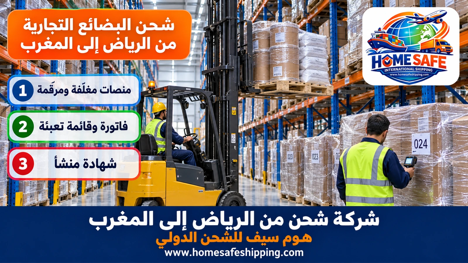 شحن البضائع التجارية من الرياض إلى المغرب