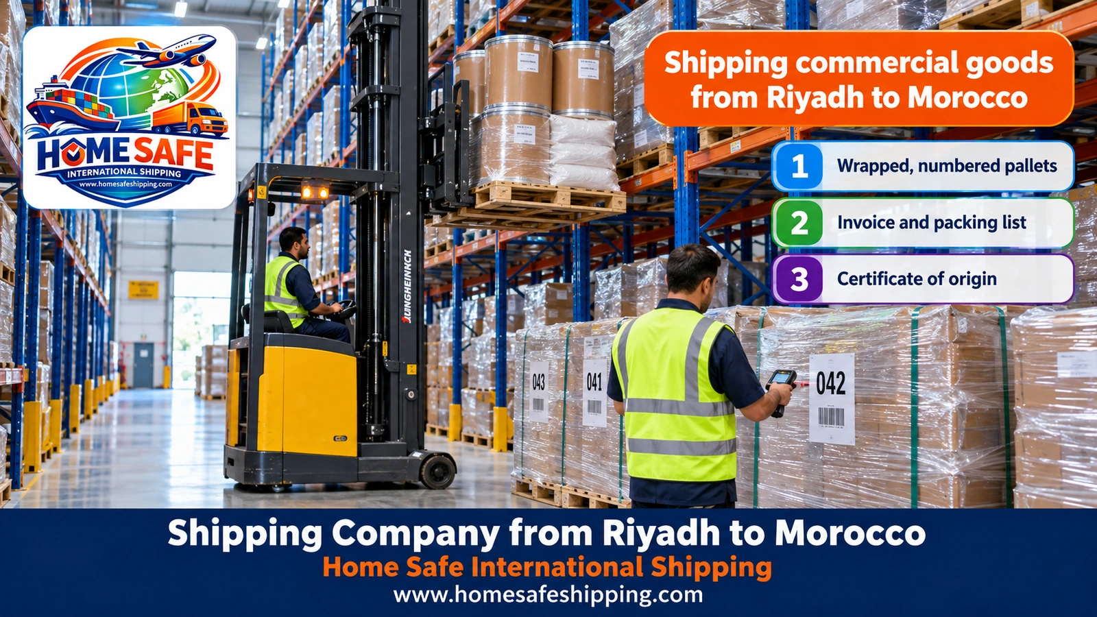 Shipping commercial goods from Riyadh to Morocco