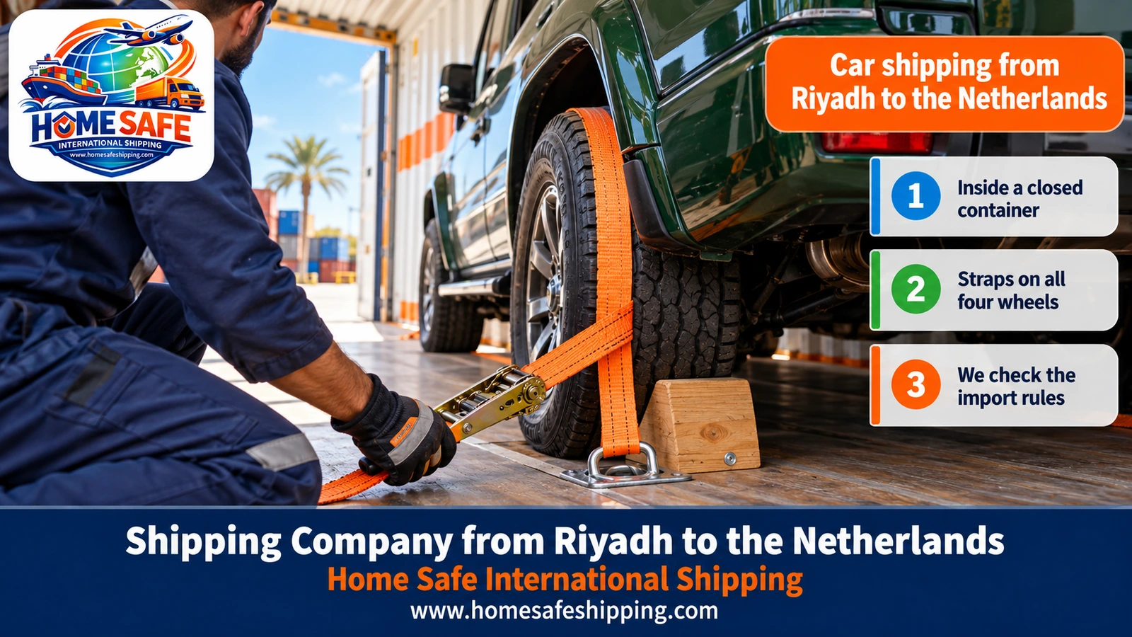 Car shipping from Riyadh to the Netherlands